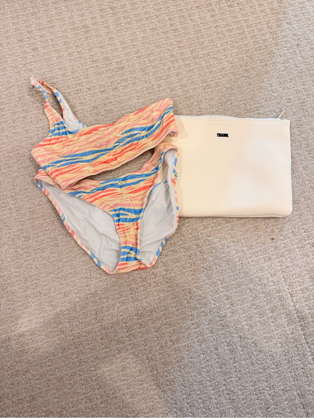 Triangl velvet zebra one shoulder bikini